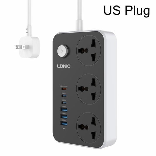 LDNIO SC3604C 2500W 6 x USB Ports 3 x AC Universal Power Socket, Cable Length: 2m, US Plug, EU Plug, UK Plug