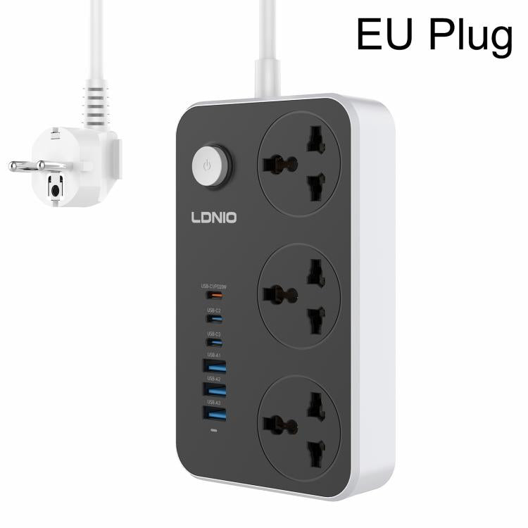 LDNIO SC3604C 2500W 6 x USB Ports 3 x AC Universal Power Socket, Cable Length: 2m, US Plug, EU Plug, UK Plug
