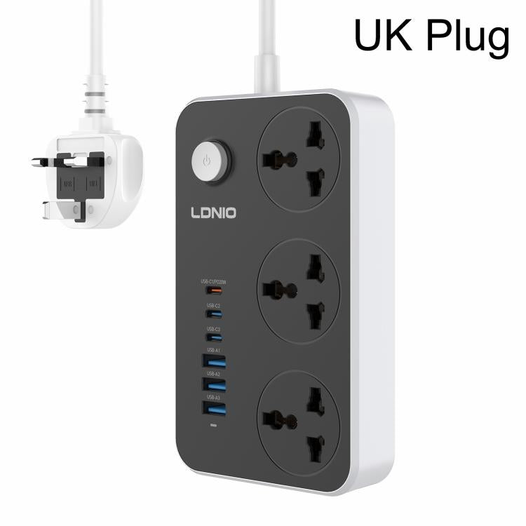 LDNIO SC3604C 2500W 6 x USB Ports 3 x AC Universal Power Socket, Cable Length: 2m, US Plug, EU Plug, UK Plug