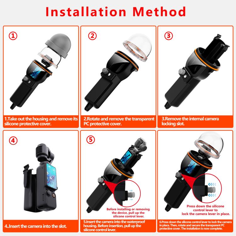 RedPepper 30m Diving Waterproof Action Camera Housing Cover, For DJI Omos Pocket 3