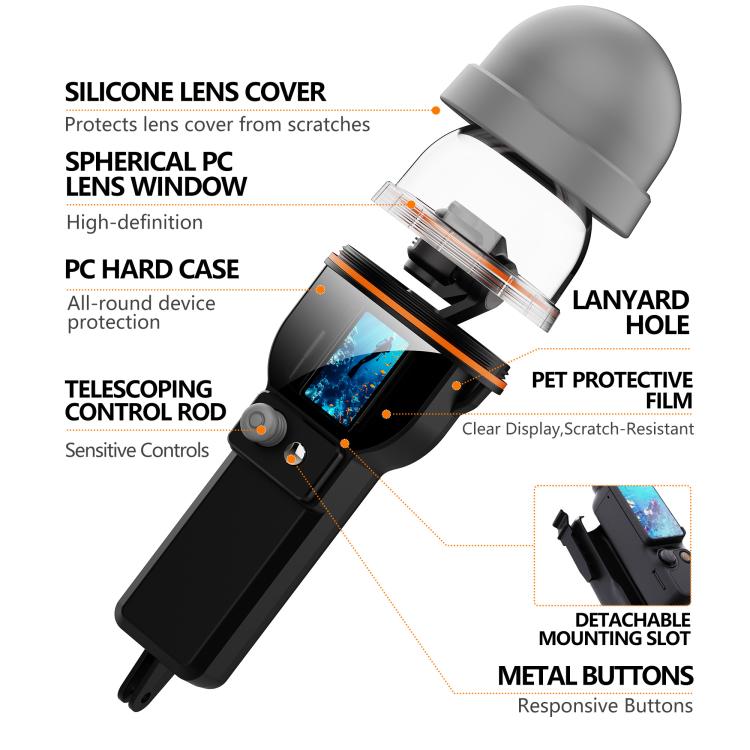 RedPepper 30m Diving Waterproof Action Camera Housing Cover, For DJI Omos Pocket 3