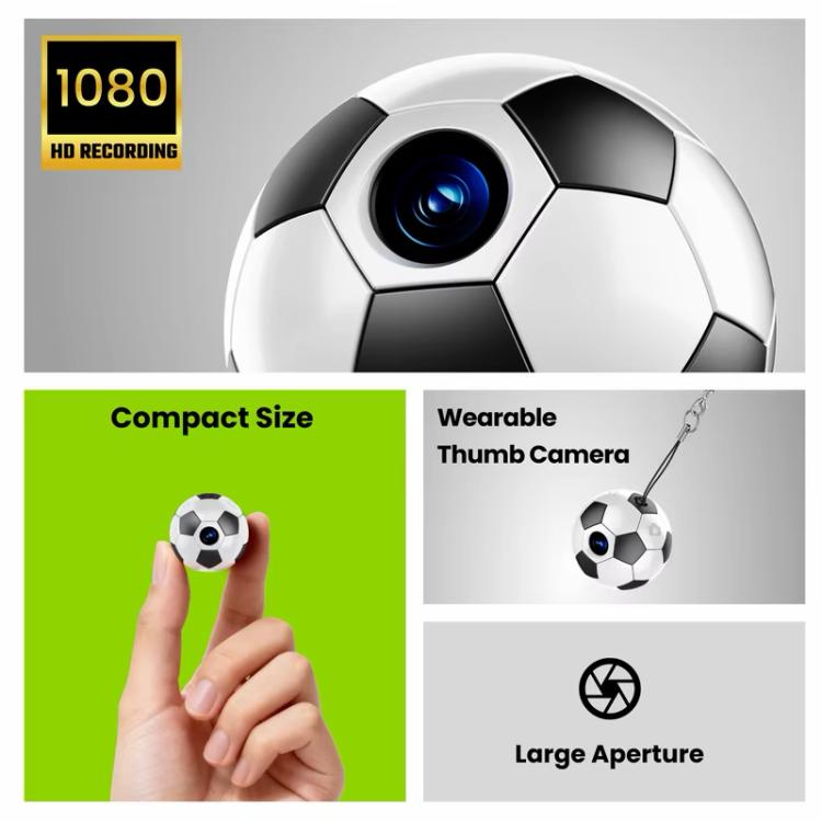 Q8 Pro 1080P HD Creative Football Design Mini WiFi Connected Thumb Camera