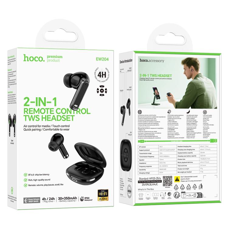 hoco EW204 Verso True Wireless BT Earphones with Remote Control, EW204