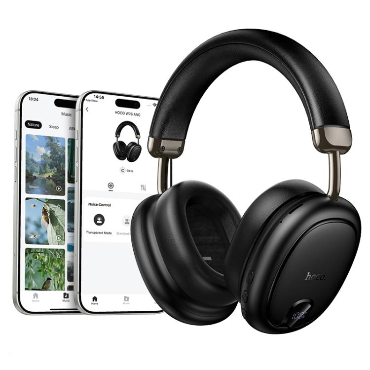 hoco W76 Brocade ANC Noise Reduction BT Headset with APP Function, W76