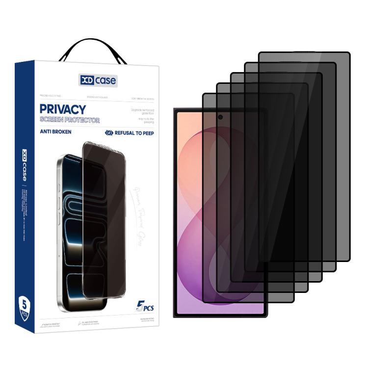 XDcase 5 PCS/Pack Silk Screen Printed Anti-Peep Tempered Glass Screen Protector, For Galaxy Z Fold8 5G Outer Screen, For Galaxy Z Fold8 Ultra 5G Outer Screen, For Galaxy Z Flip8 5G Outer Screen, For Galaxy Z Flip7 5G Outer Screen