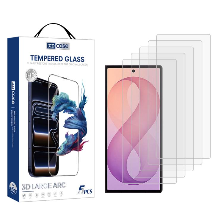 XDcase 5 PCS/Pack Transparent HD Tempered Glass Film, For GalaxyZ Fold8 5G Outer Screen, For Galaxy Z Fold8 Ultra 5G Outer Screen, For Galaxy Z Flip8 5G Outer Screen