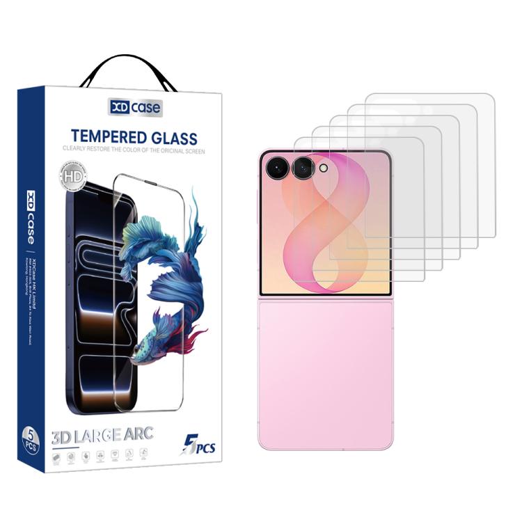 XDcase 5 PCS/Pack Transparent HD Tempered Glass Film, For GalaxyZ Fold8 5G Outer Screen, For Galaxy Z Fold8 Ultra 5G Outer Screen, For Galaxy Z Flip8 5G Outer Screen