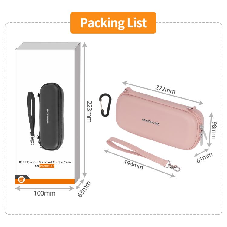 Sunnylife Colorful Protective Organizer Standard Combo Bag, For DJI Osmo Pocket 4P