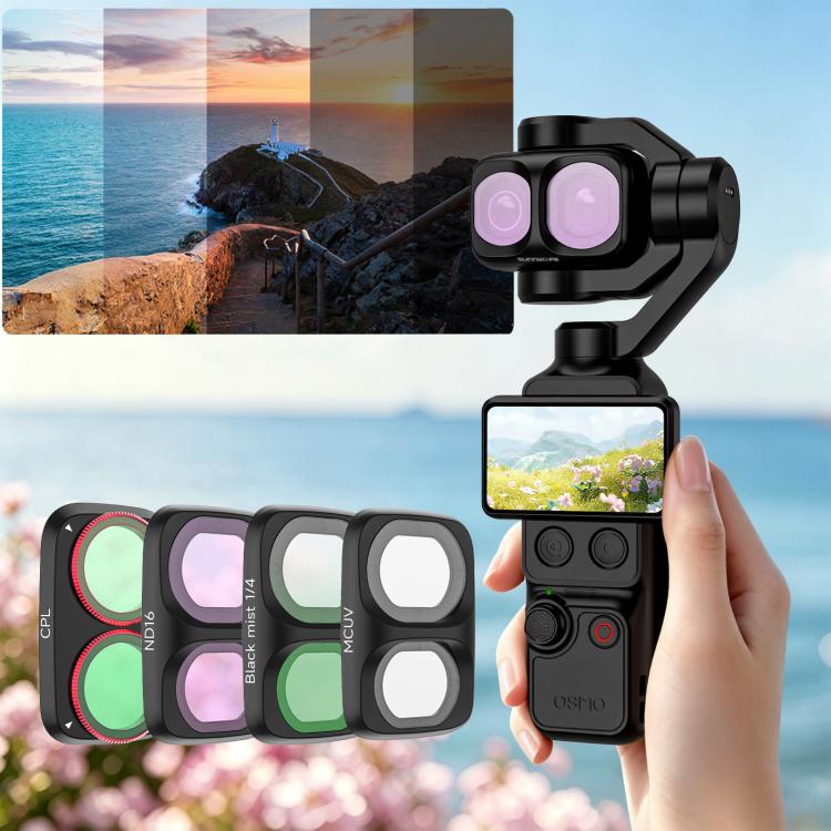 For DJI Osmo Pocket 4P Sunnylife Camera Lens Filter, MCUV, CPL, ND8, ND16, ND32, ND64, ND8/PL, ND16/PL, ND32/PL, ND64/PL, Black Mist 1/4, 3 in 1 Shadow Filter Set, 3 in 1 Mixed Filter Set, 4 in 1 ND/PL Set, 4 in 1 ND Set, 4 in 1 Mixed Filter Set       ...