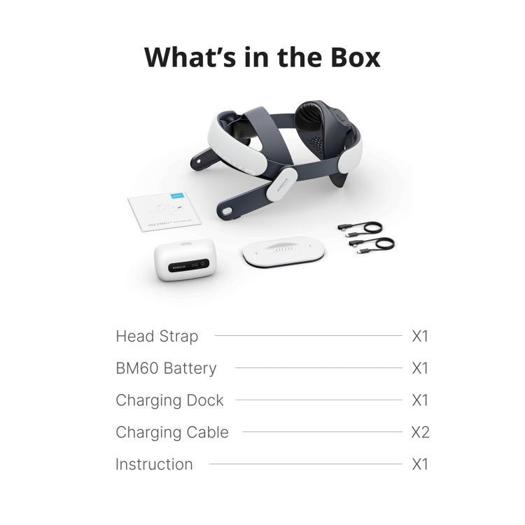BOBOVR M3 Pro+ VR Head Strap for Meta Quest 3 / 3S with BM60 Battery Cell and Charging Dock, M3 Pro+