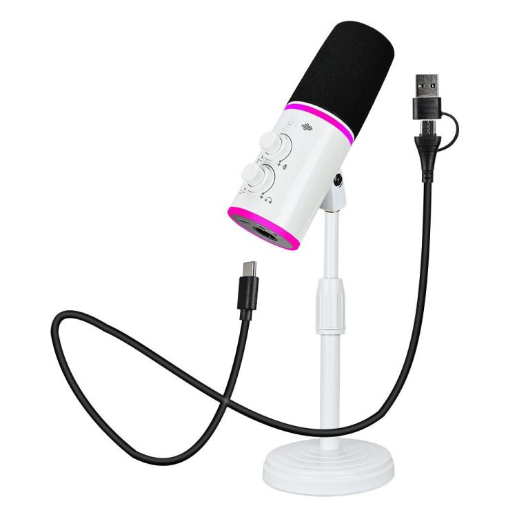 XTUGA GV6 Condenser RGB Gaming Desktop Microphone for Live Streaming and Recording, GV6