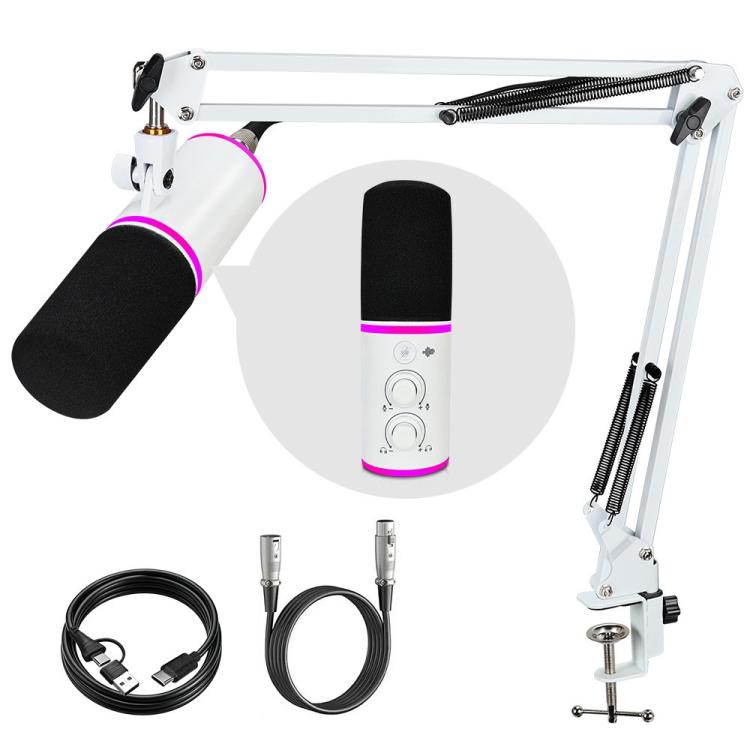 XTUGA GV6 Condenser RGB Gaming Desktop Microphone for Live Streaming and Recording, GV6