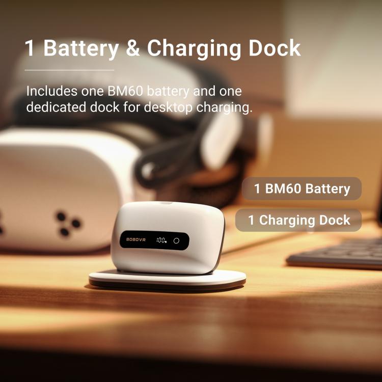 BOBOVR BM60-1 6500mAh Magnetic Battery Kit with Charging Dock for M3 Pro+ / M3 Head Strap, BM60-1