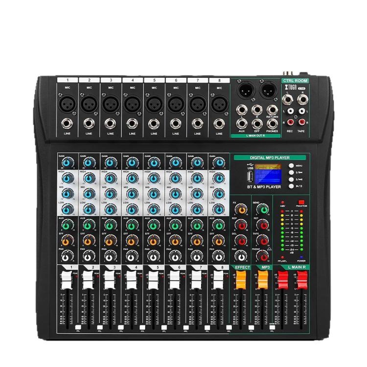 XTUGA CT80 8-Channel Professional Audio Mixer DJ Console, CT80