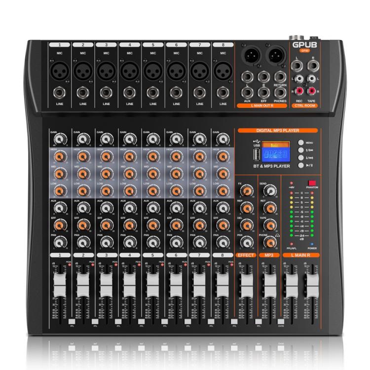 XTUGA GP80 8-Channel Professional Analog Mixer, GP80