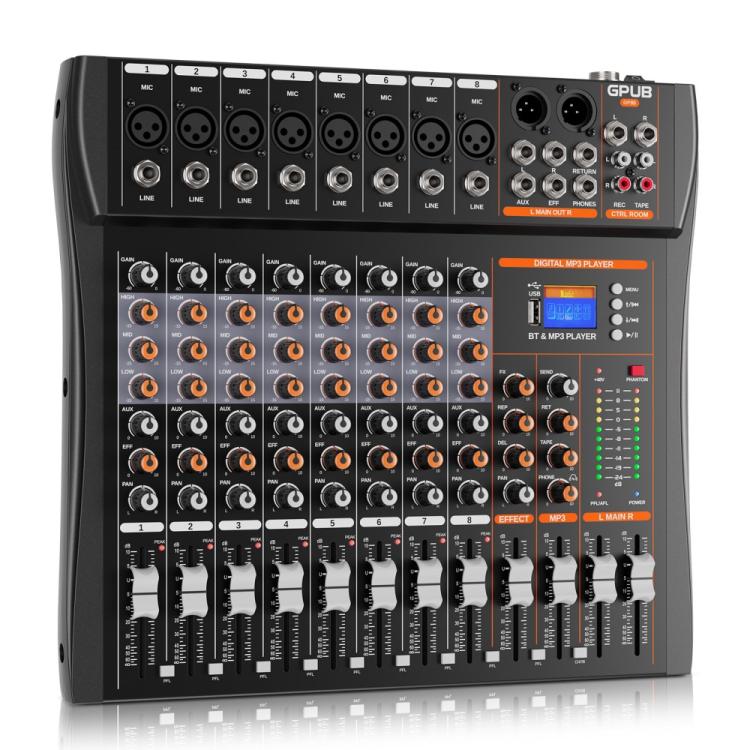 XTUGA GP80 8-Channel Professional Analog Mixer, GP80