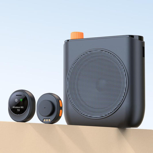 J98 Dual Mic Portable Wireless Lavalier Waistband Microphone Teaching Voice Amplifier, J98