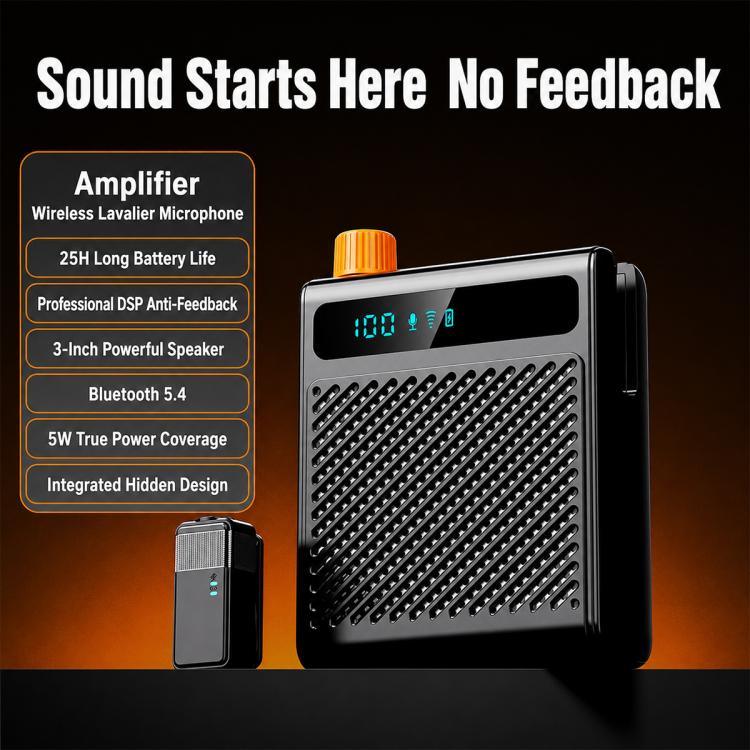 KY300 Single Mic Portable Wireless Lavalier Microphone Teaching Voice Amplifier