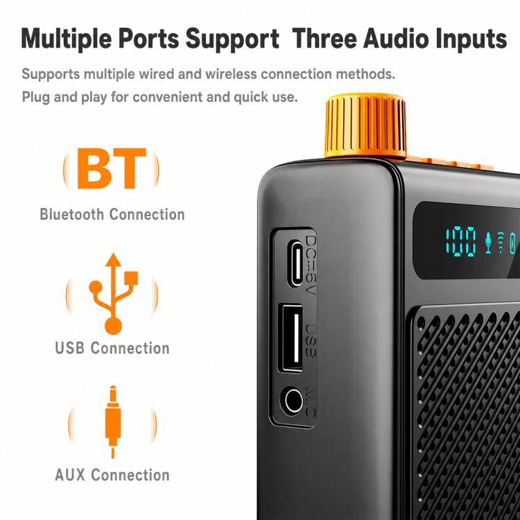 KY300 Single Mic Portable Wireless Lavalier Microphone Teaching Voice Amplifier