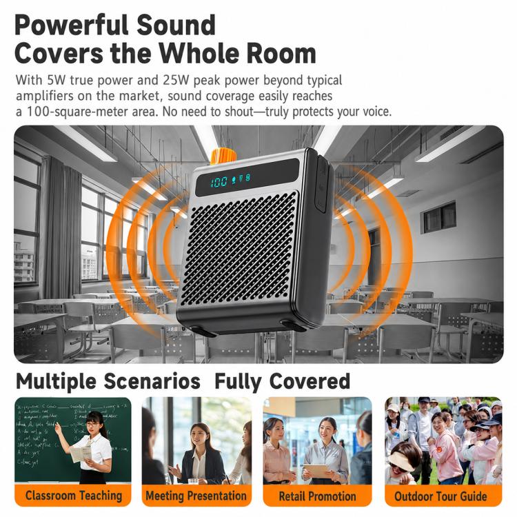 KY300 Single Mic Portable Wireless Lavalier Microphone Teaching Voice Amplifier