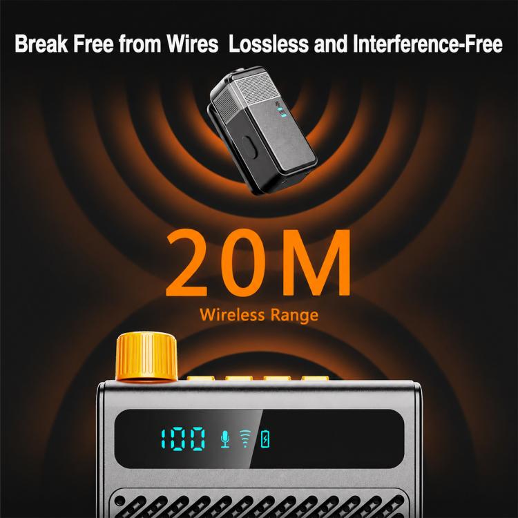 KY300 Single Mic Portable Wireless Lavalier Microphone Teaching Voice Amplifier
