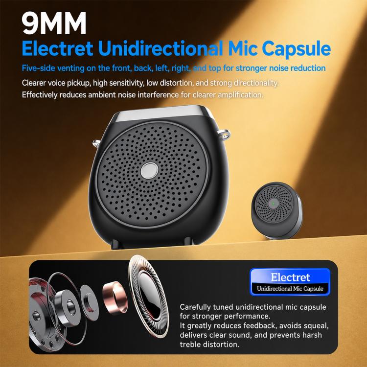 M26 Single Mic Portable Wireless Lavalier Microphone Teaching Voice Amplifier, M26