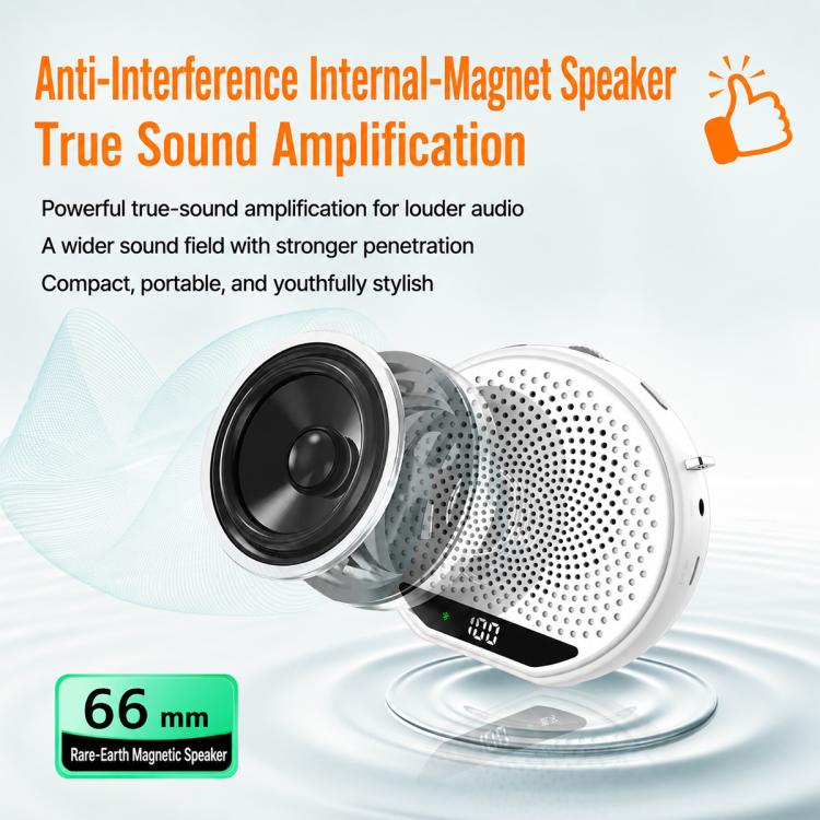 M28 2.5 inch Dual Mic Portable Wireless Lavalier Microphone Teaching Voice Amplifier, M28