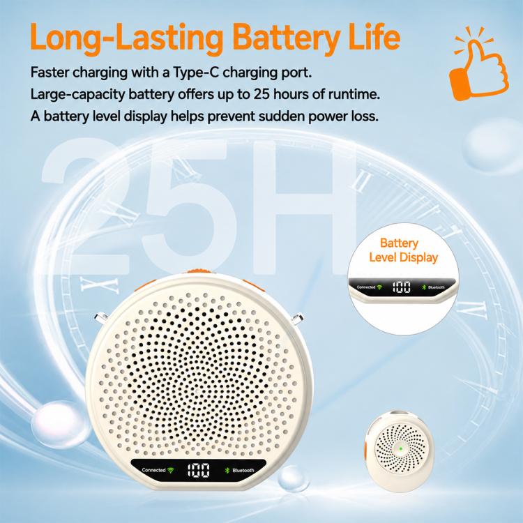 M28 2.5 inch Dual Mic Portable Wireless Lavalier Microphone Teaching Voice Amplifier, M28
