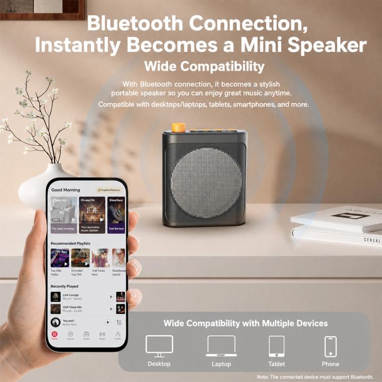 M29 Dual Mic Portable Wireless Lavalier Microphone Teaching Voice Amplifier, M29