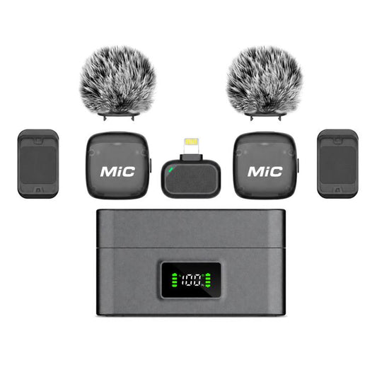 Mic 3 Portable Wireless Lavalier AI Noise Reduction Microphone, 2 in 1 8 Pin Receiver with Charging Dock, 1 in 1 8 Pin Receiver, 2 in 1 Type-C Receiver with Charging Dock, 1 in 1 Type-C Receiver