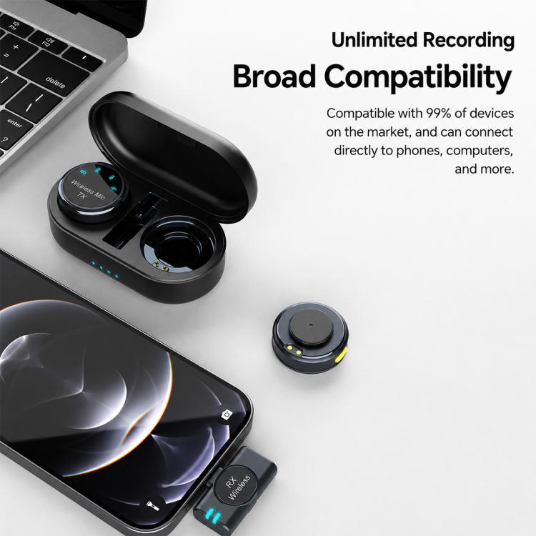 S3 2 in 1 Portable Wireless Lavalier Noise Reduction Microphone, Type-C, 8 Pin