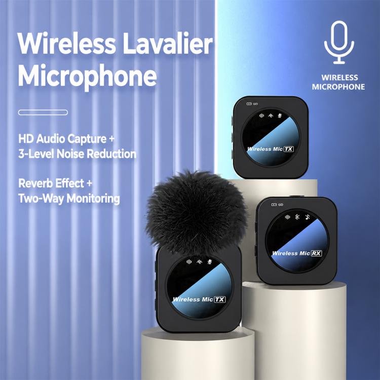 J30 Dual Mic 2 in 1 Wireless Lavalier Noise Reduction Microphone with Two-way Monitoring Function