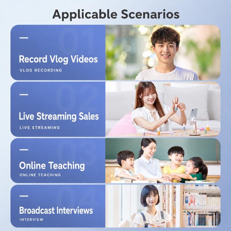 J58 2 in 1 Wireless Lavalier Noise Reduction Microphone with Monitoring Function, Type-C, 8 Pin