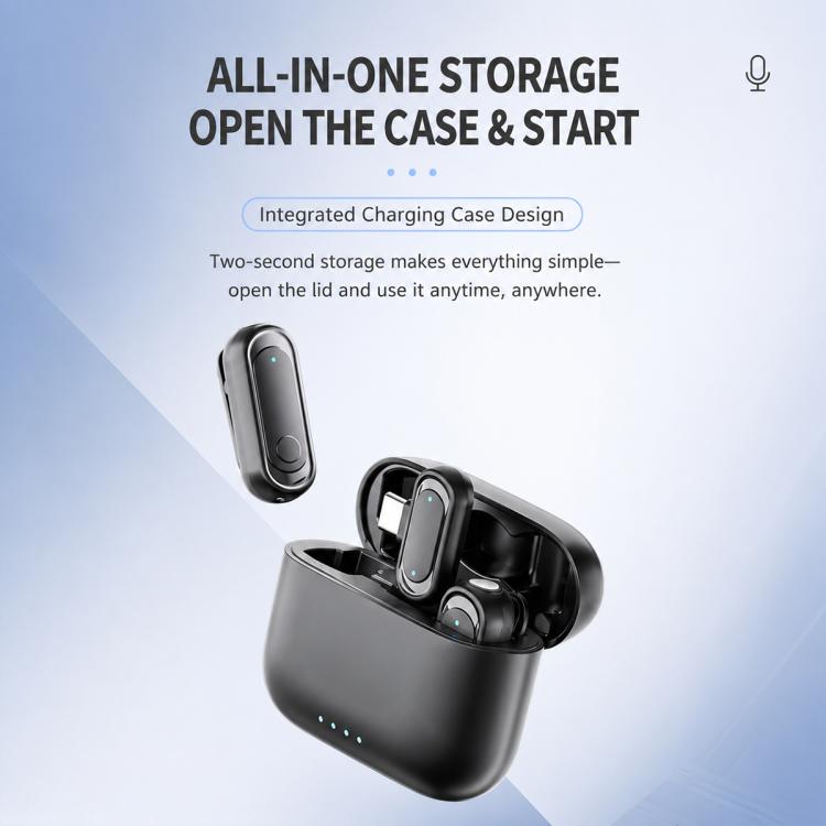 J58 2 in 1 Wireless Lavalier Noise Reduction Microphone with Monitoring Function, Type-C, 8 Pin