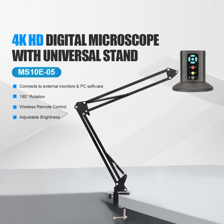 SUNSHINE MS10E-05 4K HD Digital Microscope With Universal Stand, EU Plug, UK Plug