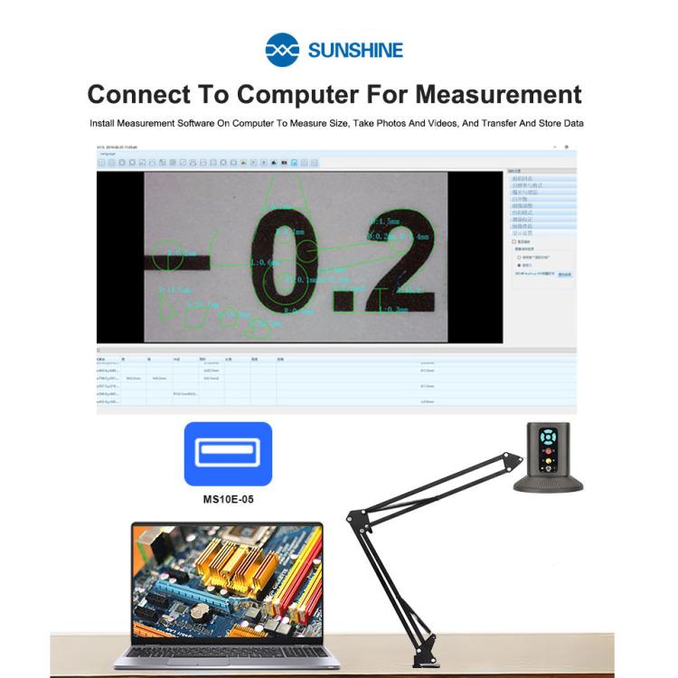 SUNSHINE MS10E-05 4K HD Digital Microscope With Universal Stand, EU Plug, UK Plug