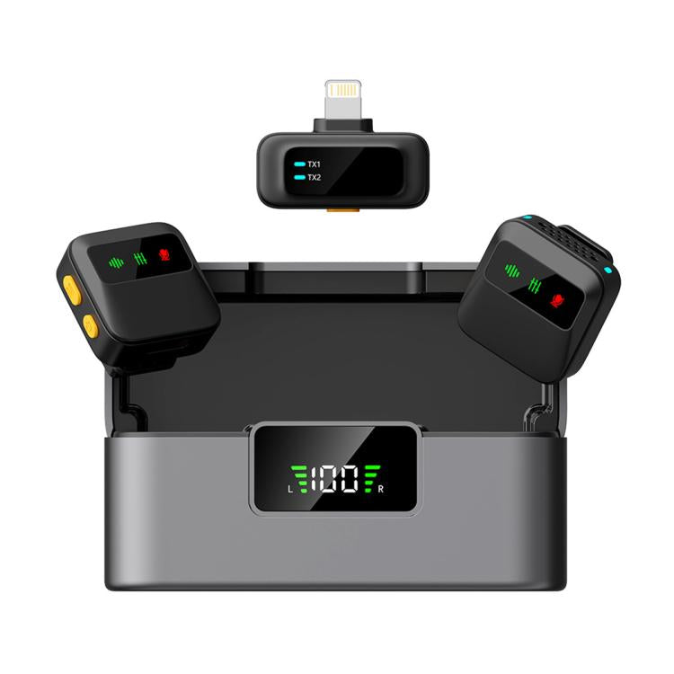Q19 Wireless Lavalier Noise Reduction Microphone with Monitoring Function, Type-C, 8 Pin, U-shaped Interface, Dual Interface