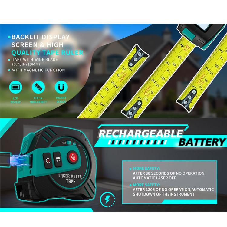 ARTBULL T2 2 in 1 Green Laser Distance Meter & Tape Measure, T2