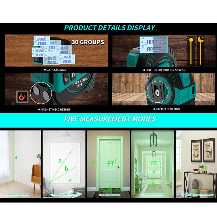 ARTBULL T2 2 in 1 Green Laser Distance Meter & Tape Measure, T2