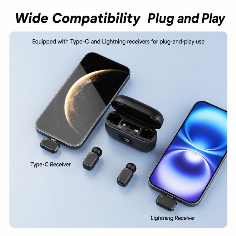Mini 6 Wireless Lavalier Noise Reduction Microphone, Type-C, 8 Pin
