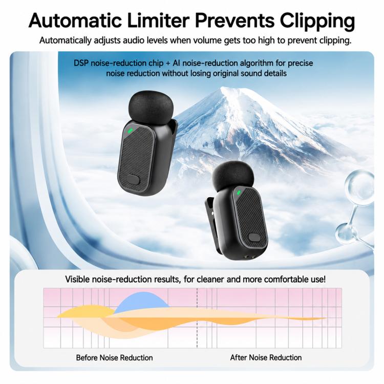 Mini 6 Wireless Lavalier Noise Reduction Microphone, Type-C, 8 Pin