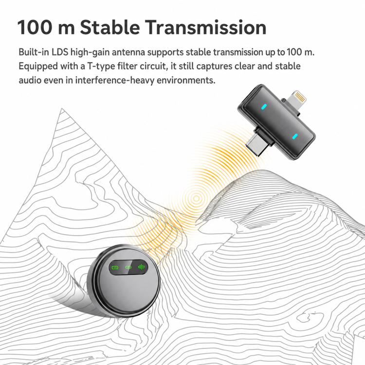Q10 Magnetic Live Streaming Wireless Lavalier Noise Reduction Microphone, Type-C, 8 Pin, Type-C+8 Pin