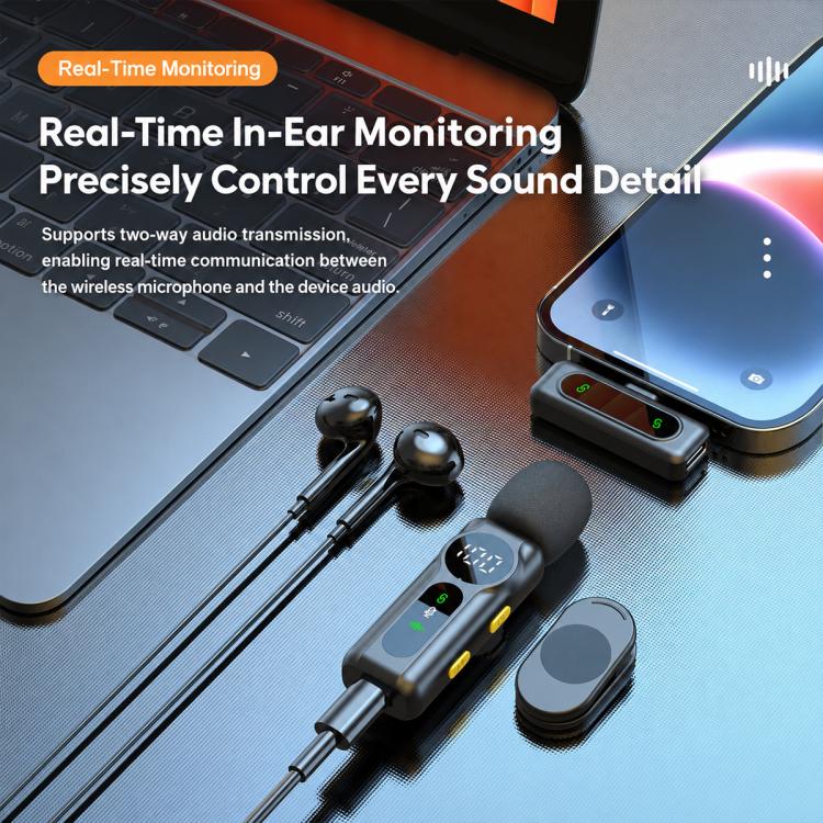 L02 Dual Mic 2 in 1 Magnetic Live Streaming Wireless Lavalier Noise Reduction Microphone, Type-C, 8 Pin