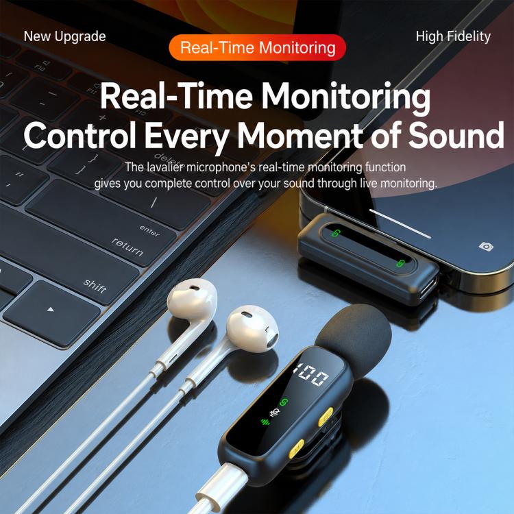L06 Dual Mic 2 in 1 Live Streaming Wireless Lavalier Noise Reduction Microphone, Type-C, 8 Pin