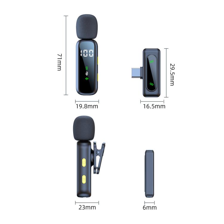 L06 Dual Mic 2 in 1 Live Streaming Wireless Lavalier Noise Reduction Microphone, Type-C, 8 Pin