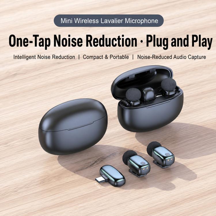 L08 Dual Mic 2 in 1 Live Streaming Wireless Lavalier Noise Reduction Microphone, Type-C, 8 Pin