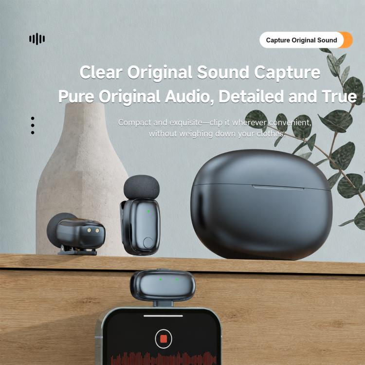 L08 Dual Mic 2 in 1 Live Streaming Wireless Lavalier Noise Reduction Microphone, Type-C, 8 Pin
