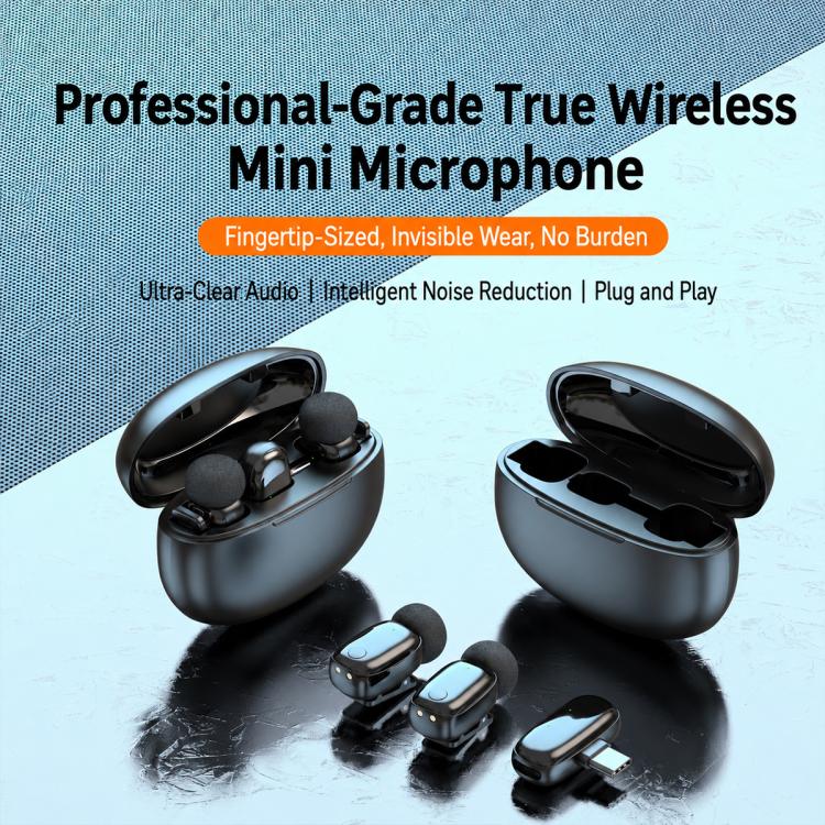 L08 Dual Mic 2 in 1 Live Streaming Wireless Lavalier Noise Reduction Microphone, Type-C, 8 Pin