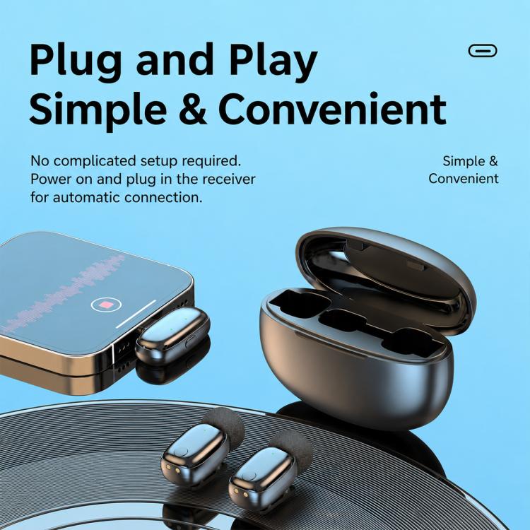 L08 Dual Mic 2 in 1 Live Streaming Wireless Lavalier Noise Reduction Microphone, Type-C, 8 Pin