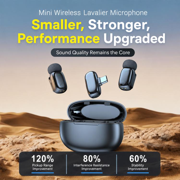 L08 Dual Mic 2 in 1 Live Streaming Wireless Lavalier Noise Reduction Microphone, Type-C, 8 Pin